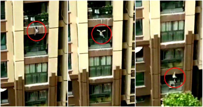 Neighbors Catch Toddler That Fell from 6th Floor Apartment in Dramatic Video