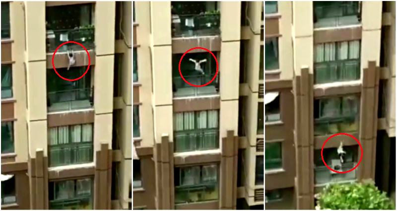 Neighbors Catch Toddler That Fell from 6th Floor Apartment in Dramatic Video