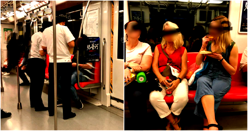 Chinese Netizens Outraged After White Woman Isn’t Fined for Eating on Subway