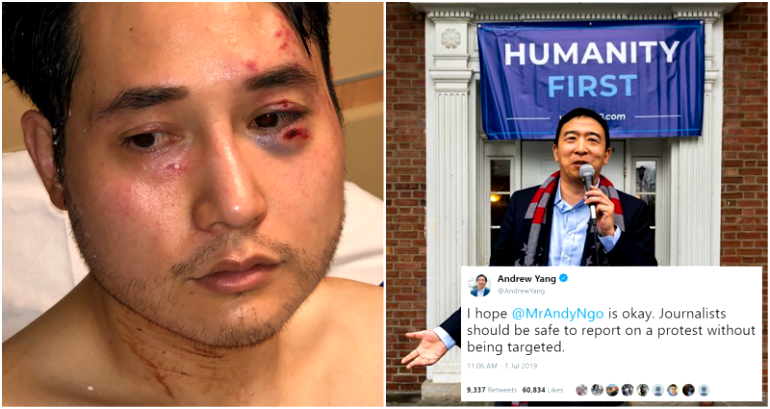 Andrew Yang Sends Well-Wishes to Conservative Journalist Attacked in Portland