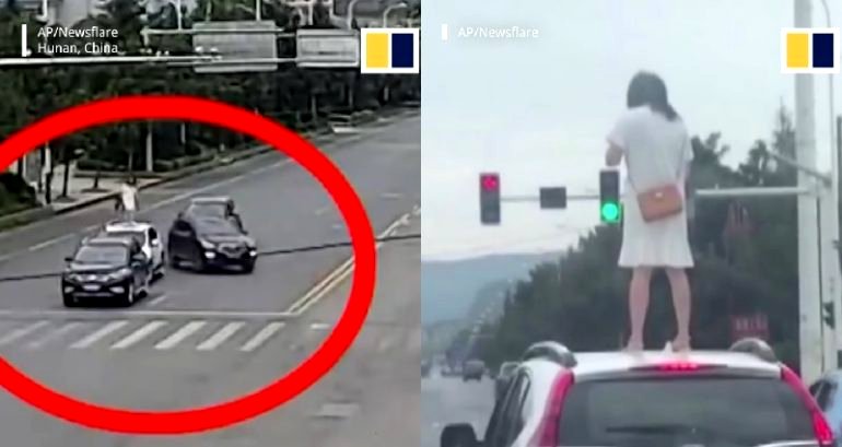 Woman Holds Up Traffic During Epic Fight With Husband