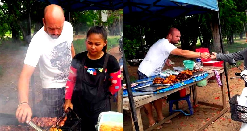 Wanted German Man Caught in Thailand After Going Viral for Selling BBQ Chicken With Wife