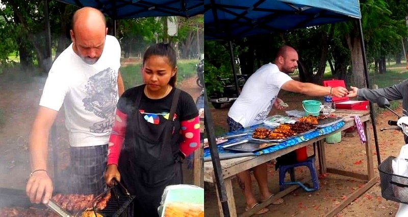 Wanted German Man Caught in Thailand After Going Viral for Selling BBQ Chicken With Wife