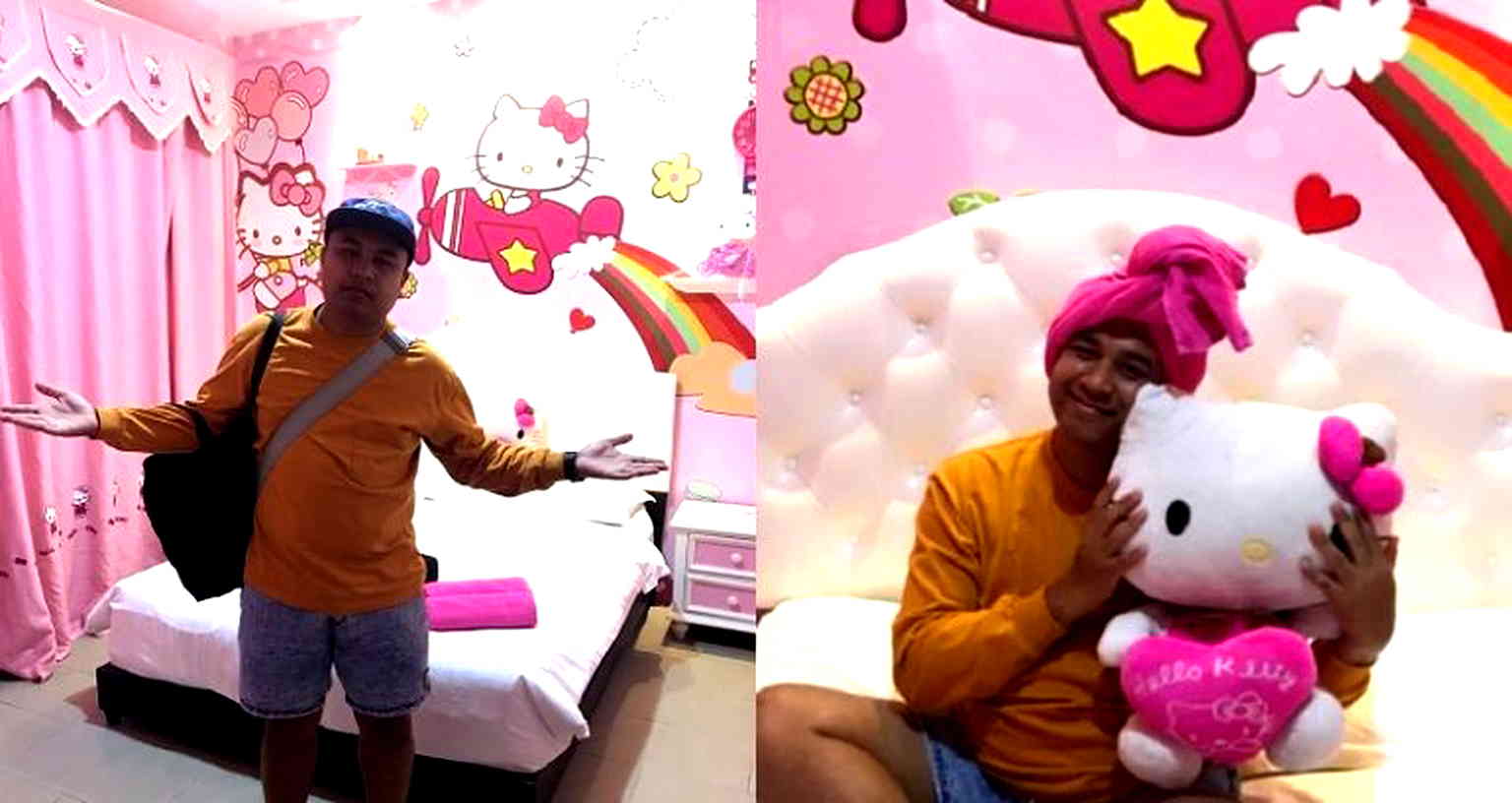 Wife Trolls Husband By Booking Him a Hello Kitty-Themed Hotel Room