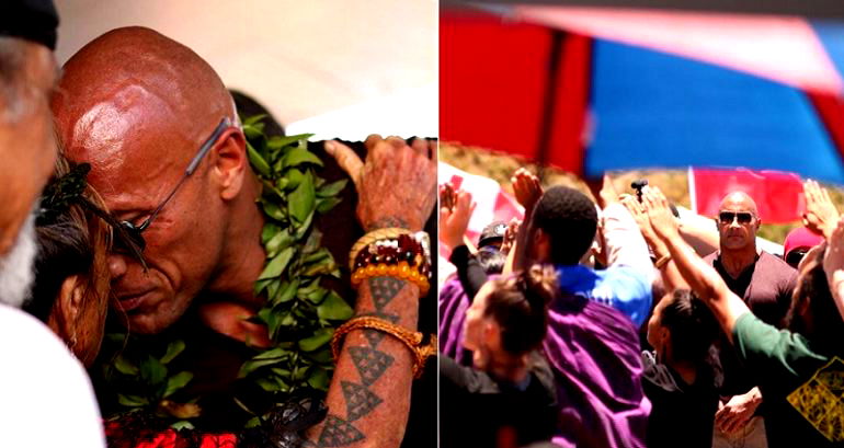 ‘The Rock’ Joins Hundreds of Hawaiians Protesting $1.4 Billion Telescope on Sacred Mauna Kea Mountain