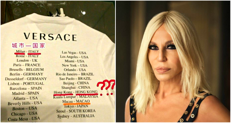 Versace Apologizes to China After Listing Hong Kong and Macau as Independent Countries