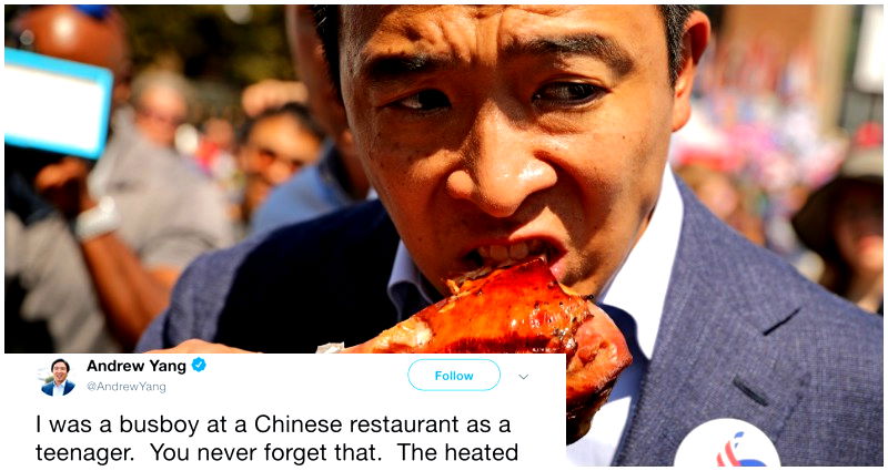 Andrew Yang Used to Burn His Hands on Hot Dishes as a Busboy at a Chinese Restaurant