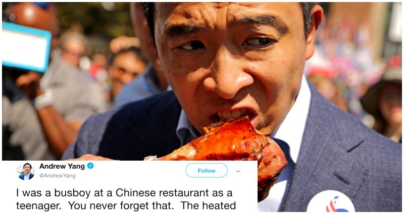 Andrew Yang Used to Burn His Hands on Hot Dishes as a Busboy at a Chinese Restaurant