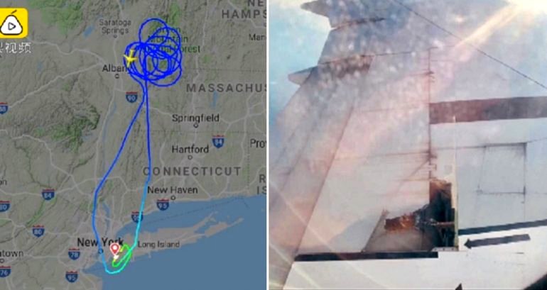 China Eastern Airlines Plane Turns Back to New York After Part of the Wing Tears Off