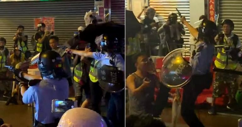 Hong Kong Police Fires Live Warning Shot After Protesters Get Violent