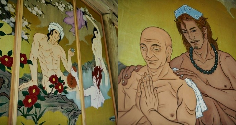 Japanese Temple DGAF What People Think of Their Naked Men Bathing Paintings