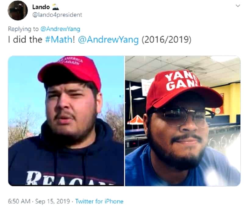 In 2016, the "Make America Great Again" slogan and the merchandise that bore it became a cultural phenomenon. Now, some former Trump supporters are ditching their MAGA hats for Andrew Yang’s MATH hats.