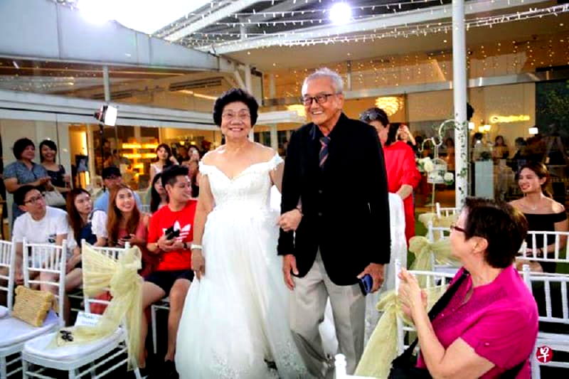 A 23-year-old woman from Singapore recently surprised her grandparents with a wedding ceremony for their 54th anniversary.