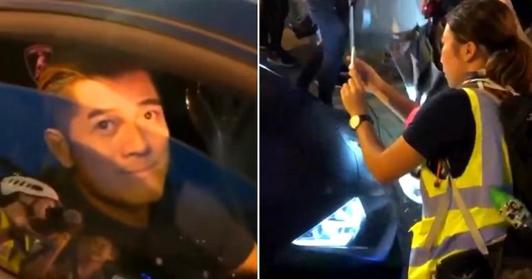 HK Superstar Aaron Kwok Drives Lamborghini Through Protesters While Getting Diapers
