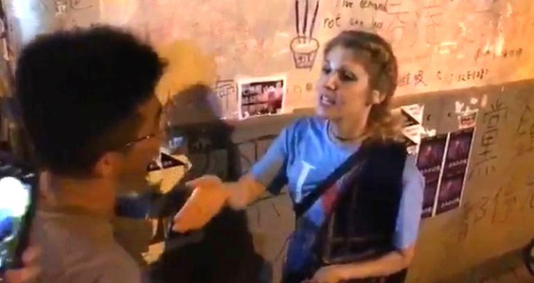 Woman Lectures Hong Kong Protesters That ‘Safety is More Important Than Freedom’