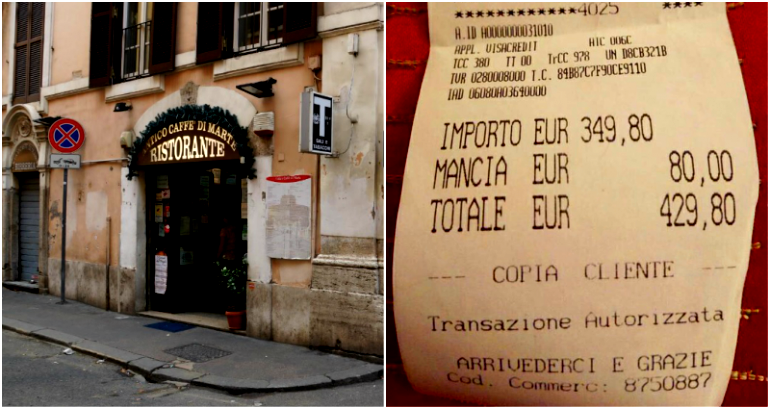 Restaurant in Rome Charges 2 Japanese Tourists $470 for Spaghetti and Fish