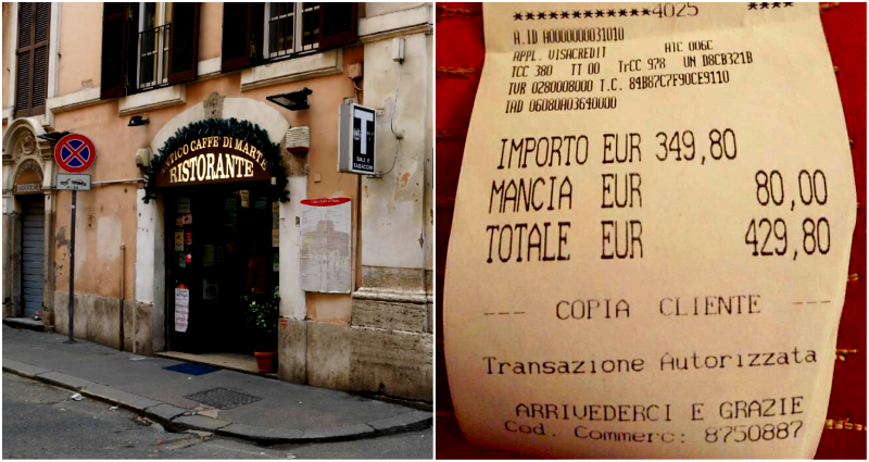 Restaurant in Rome Charges 2 Japanese Tourists $470 for Spaghetti and Fish