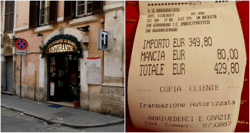 Restaurant in Rome Charges 2 Japanese Tourists $470 for Spaghetti and Fish