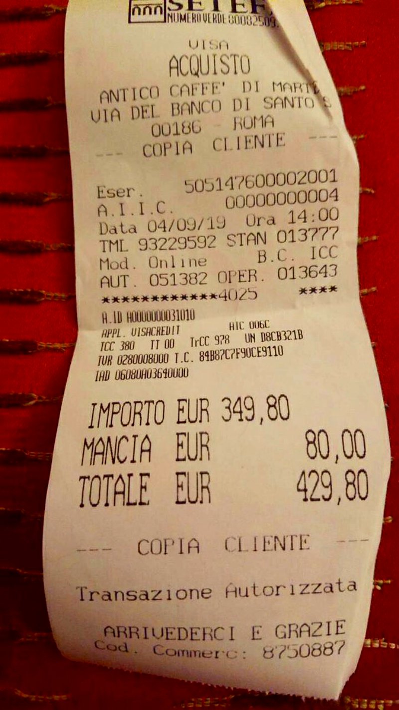 A restaurant in Rome is being lambasted on the internet after slapping a pair of Japanese diners with a 430-euro ($471) bill for a relatively simple meal they had early last month.