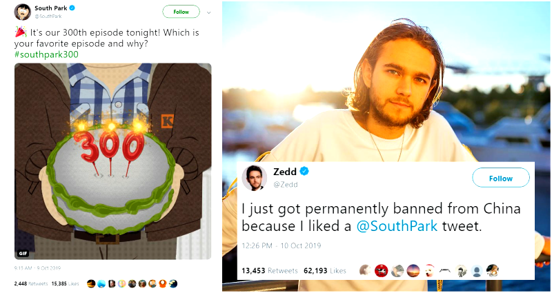 China Permanently Bans Zedd for Liking ‘South Park’ Tweet