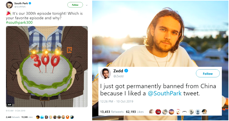 China Permanently Bans Zedd for Liking ‘South Park’ Tweet