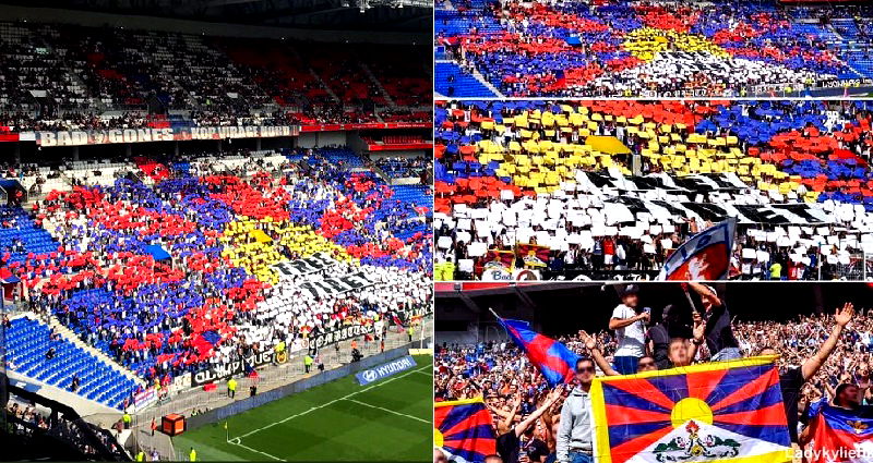 French Football Fans Form Giant Tibetan Flag to Annoy Chinese Viewers