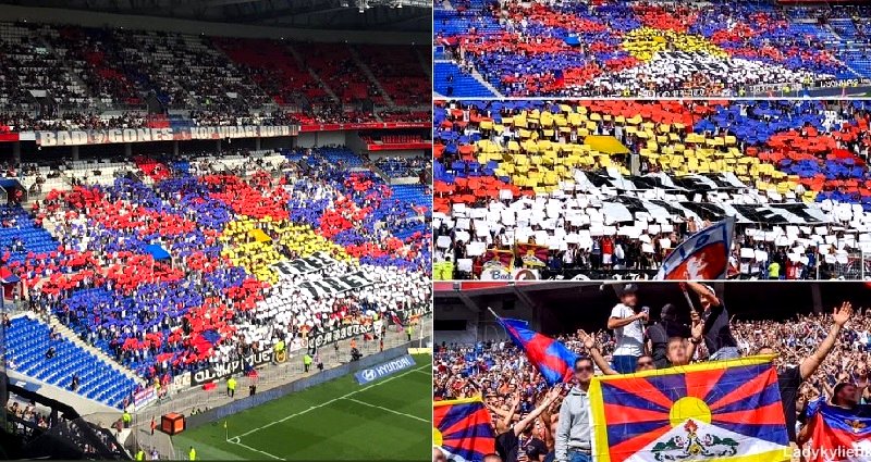 French Football Fans Form Giant Tibetan Flag to Annoy Chinese Viewers