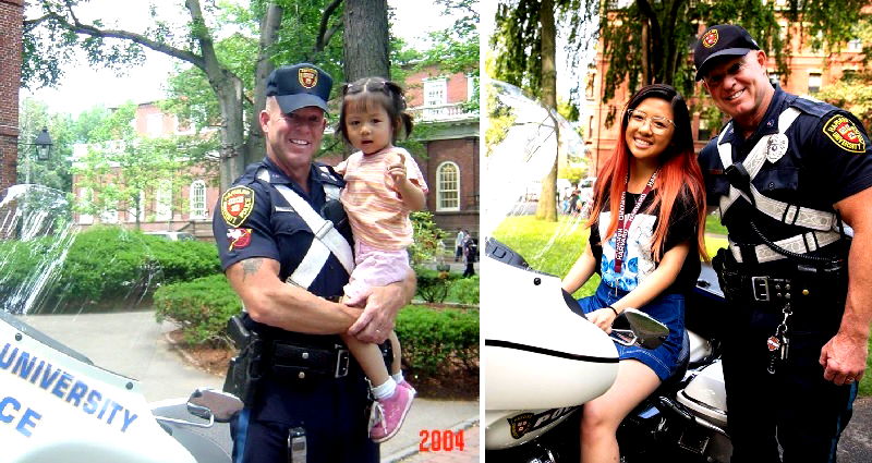 Harvard Freshman Recreates Photo With School Officer 15 Years Later