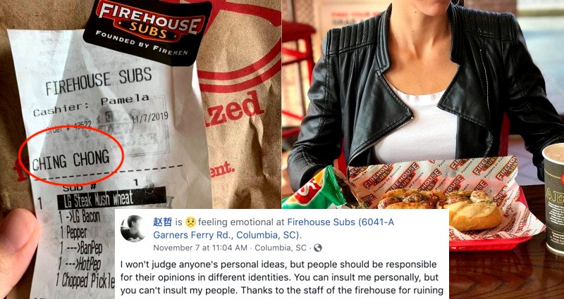 Firehouse Subs in South Carolina Calls Asian Customer ‘CHING CHONG’ on Receipt
