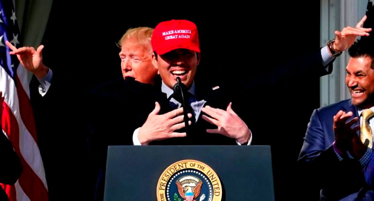 Nationals Catcher Kurt Suzuki Wears a MAGA Hat For White House Dinner