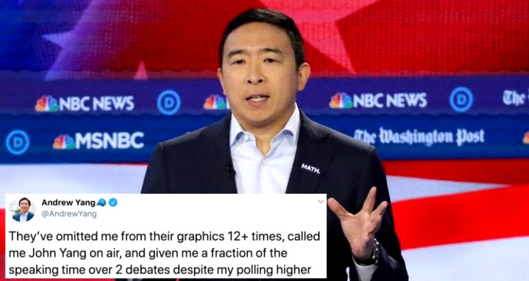 Andrew Yang Puts MSNBC on Blast for Constantly Ignoring Him