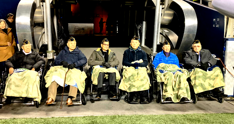 Chinese American WWII Veterans Honored at Seattle Seahawks Game