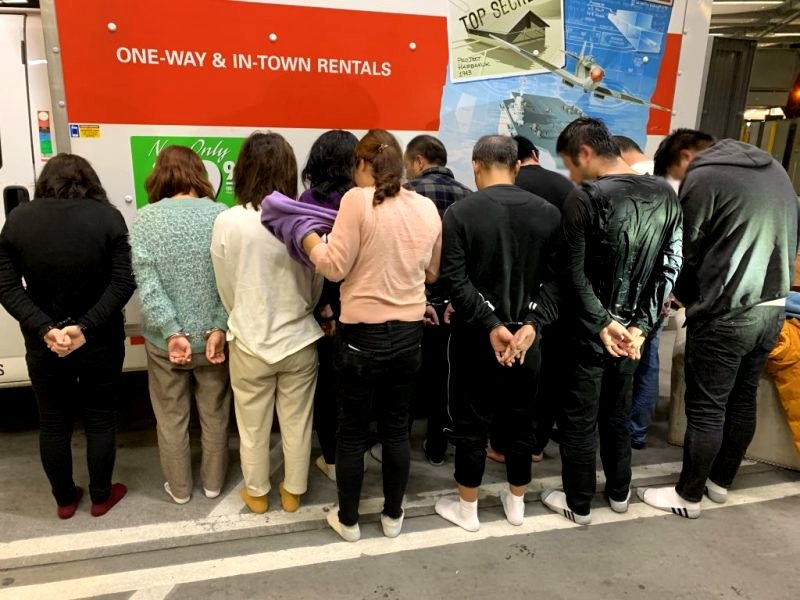 Eleven Chinese nationals were found hiding in appliances and various pieces of furniture while attempting to enter the U.S. from Mexico to California.