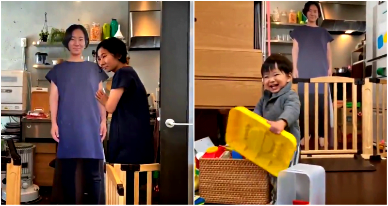 Japanese Mom Uses a Cardboard Cutout of Herself to Keep Son From Crying