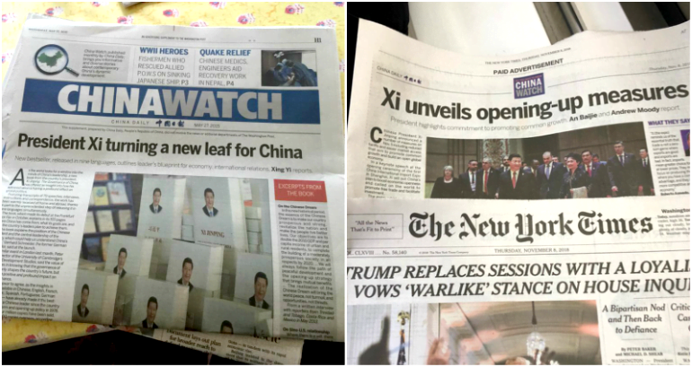 China Allegedly Broke Laws, Paid Millions for Communist Propaganda in the NY Times, Washington Post