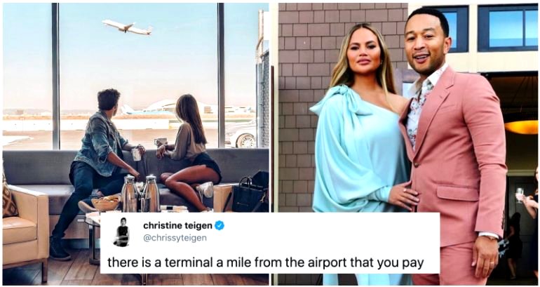 Chrissy Teigen Reveals How Celebrities Fly Commercial Without Being Bothered