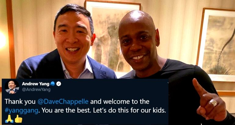 Dave Chappelle Joins the Yang Gang