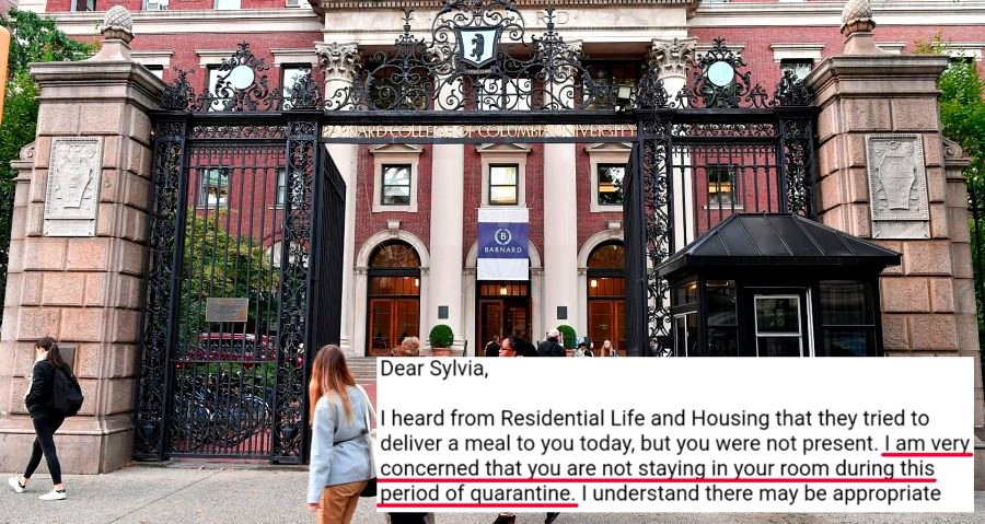 Barnard College Student Questioned By Dean Why She Isn’t Quarantined in Her Room