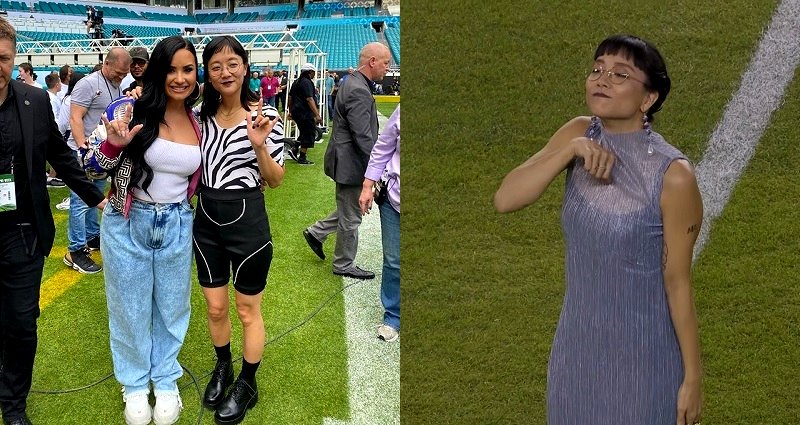 Artist Christine Sun Kim Becomes the First Deaf Asian American to Sign the National Anthem at the Super Bowl