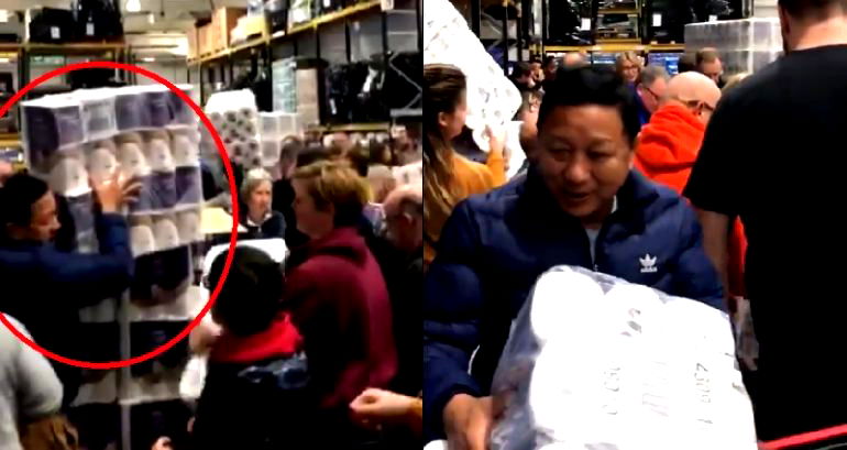 Chill Asian Man Gives Away Pack of Toilet Paper at Costco in U.K.