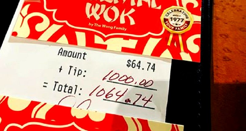 Customer Gives $1,000 Tip to Chinese Restaurant in Kentucky Before Closing to Diners