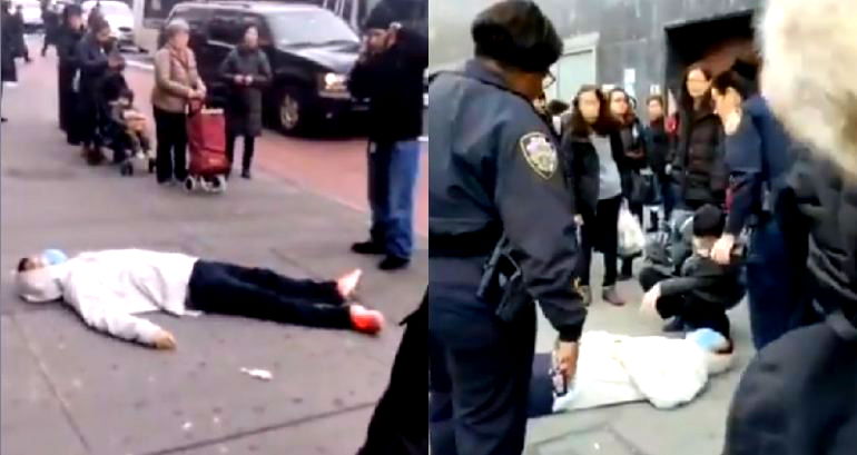 Man Wearing Face Mask Reportedly Passes Out on Street in NYC