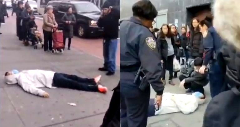 Man Wearing Face Mask Reportedly Passes Out on Street in NYC