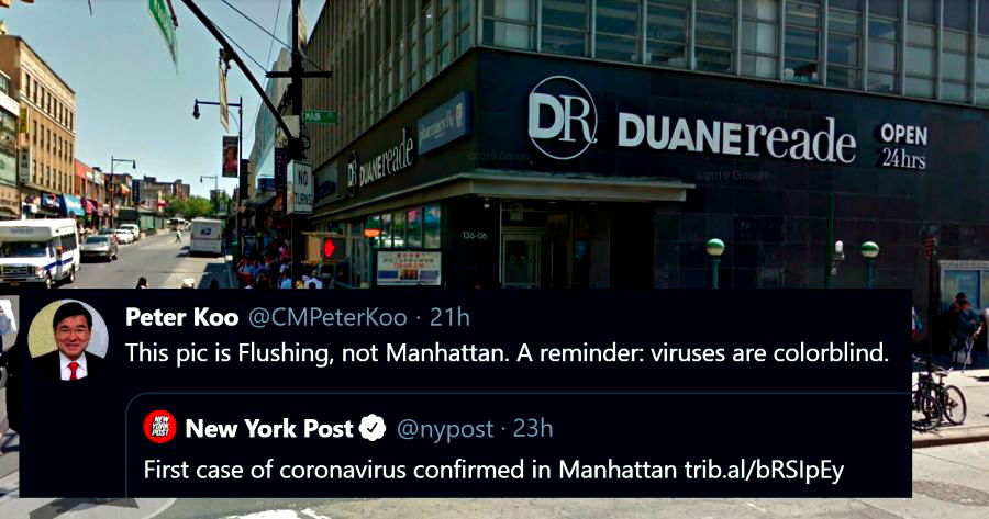 NY Post, NY Times Use Photos of Asians in Flushing to Cover Manhattan’s First Coronavirus Case