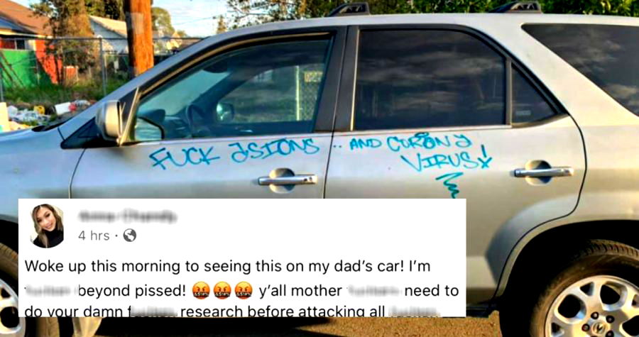 ‘F**k ASIONS and CORONYVIRUS!’: California Family’s Car Defaced With Racist Graffiti