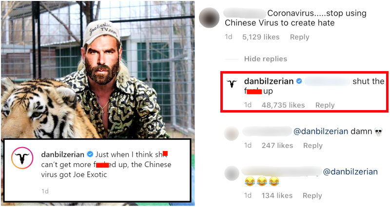 Dan Bilzerian Sparks Outrage for Saying ‘Chinese Virus,’ Tells Critics to ‘Shut the F*ck Up’