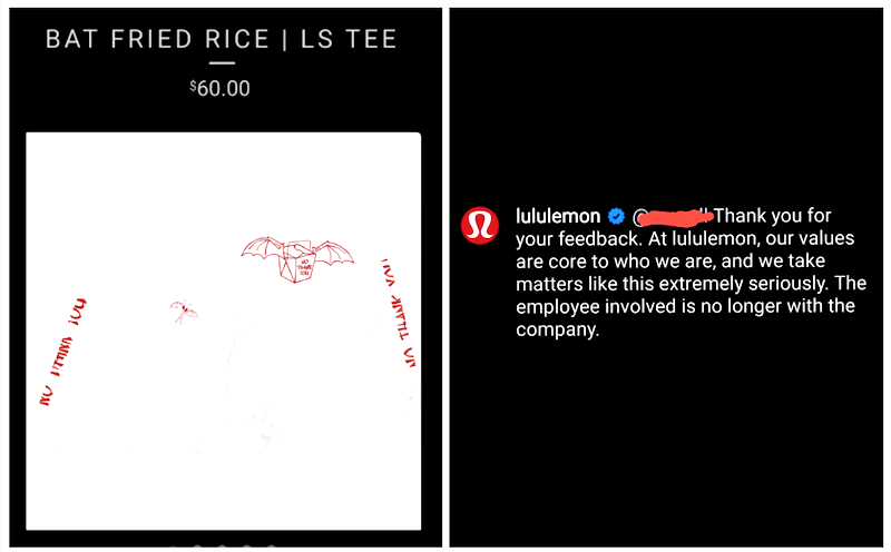 Lululemon Art Director Fired After Promoting Racist T-Shirt on Instagram, CEO Sends Memo