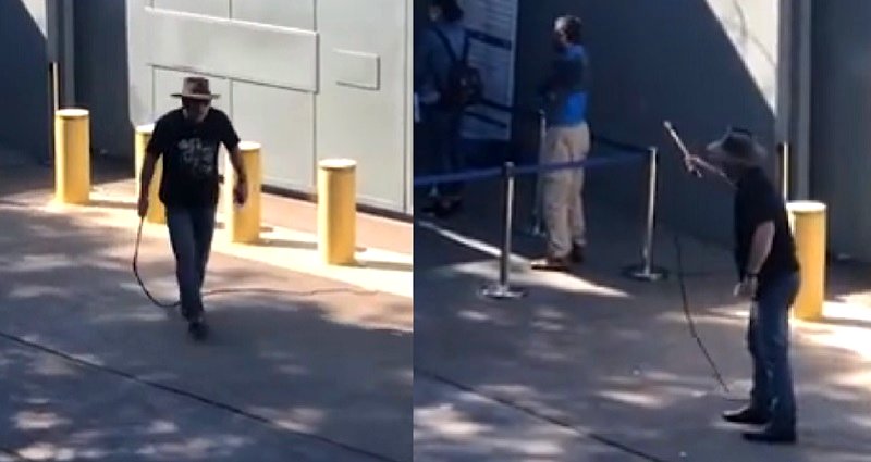 Man With Whip Rants About ‘Filthy F**king Disease’ Outside Chinese Consulate in Sydney