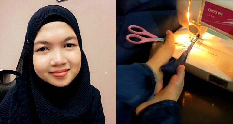 Malaysian Woman With No Hands Sews PPE for Front Line Workers
