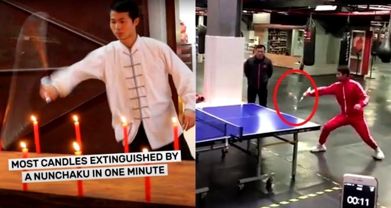 Shanghai Martial Artist Sets Guinness World Record Playing Ping Pong With Nunchaku